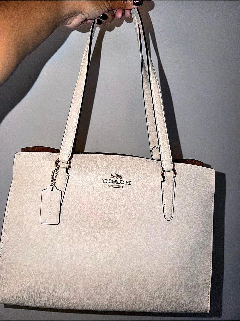 Coach Large Chalk Ivory Tote Bag